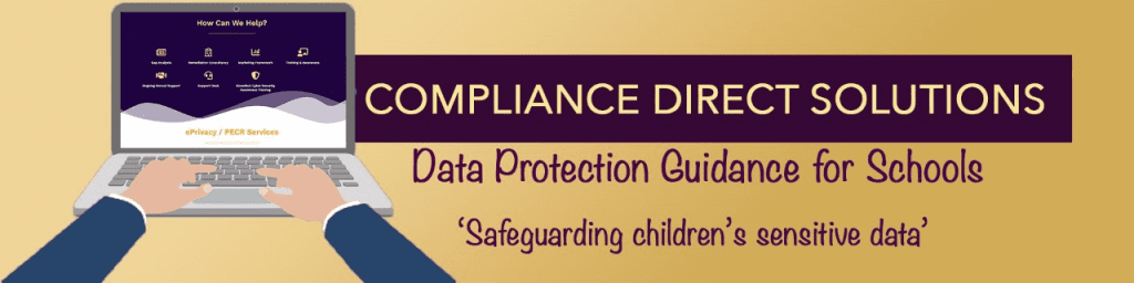 Data Protection in Schools Banner - "safeguarding children's safety"s